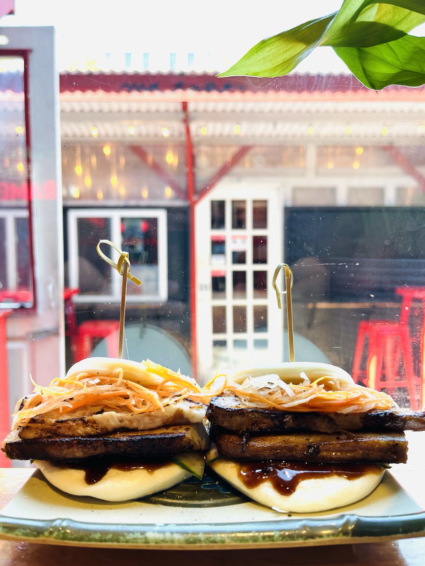 Pork Belly Bun with braised pork belly and pickled radish